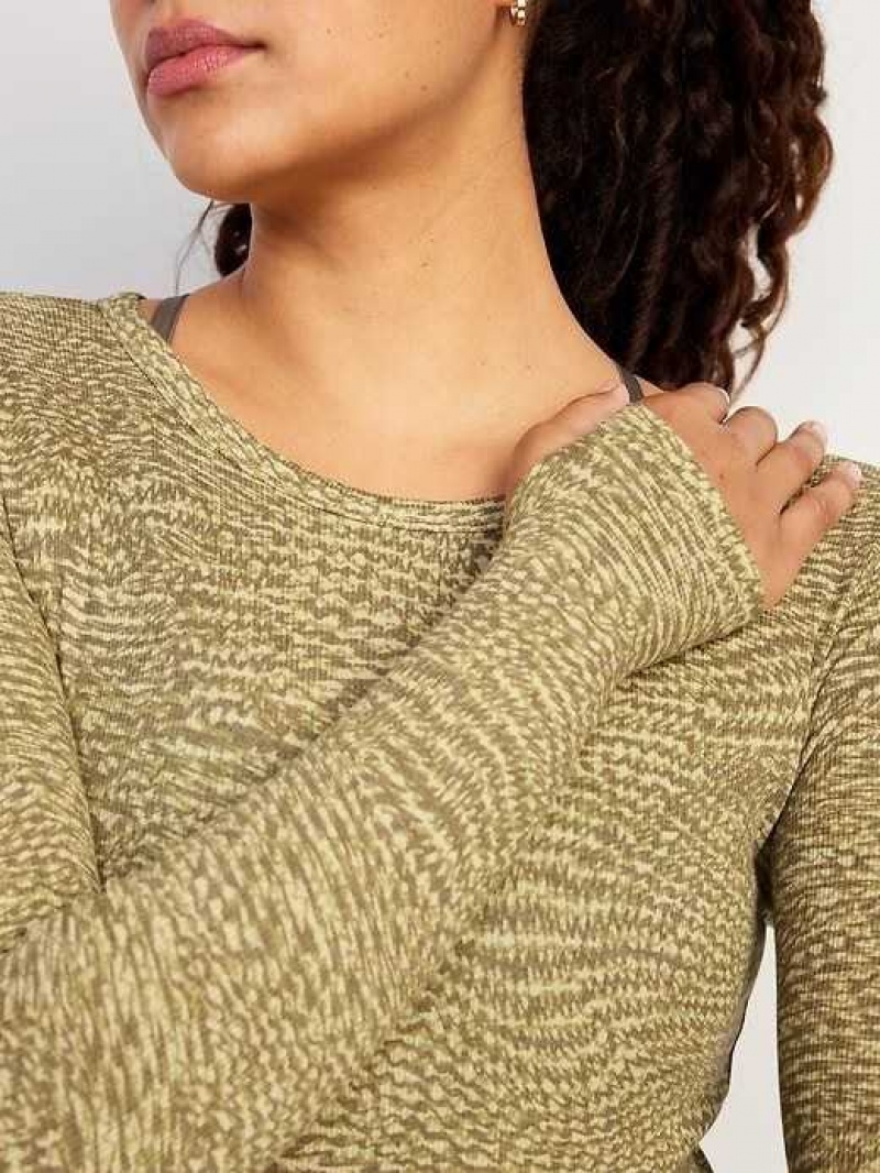 Old Navy UltraLite Fitted Rib-Knit Top Green | NWM975283