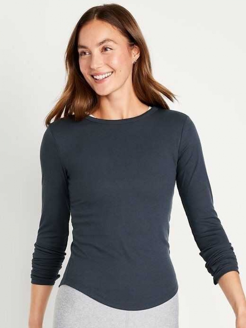 Old Navy UltraLite Fitted Rib-Knit Top Navy | VWS127548