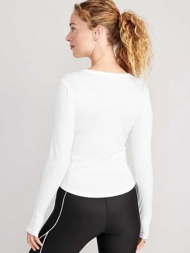 Old Navy UltraLite Fitted Rib-Knit Top White | FXV501486