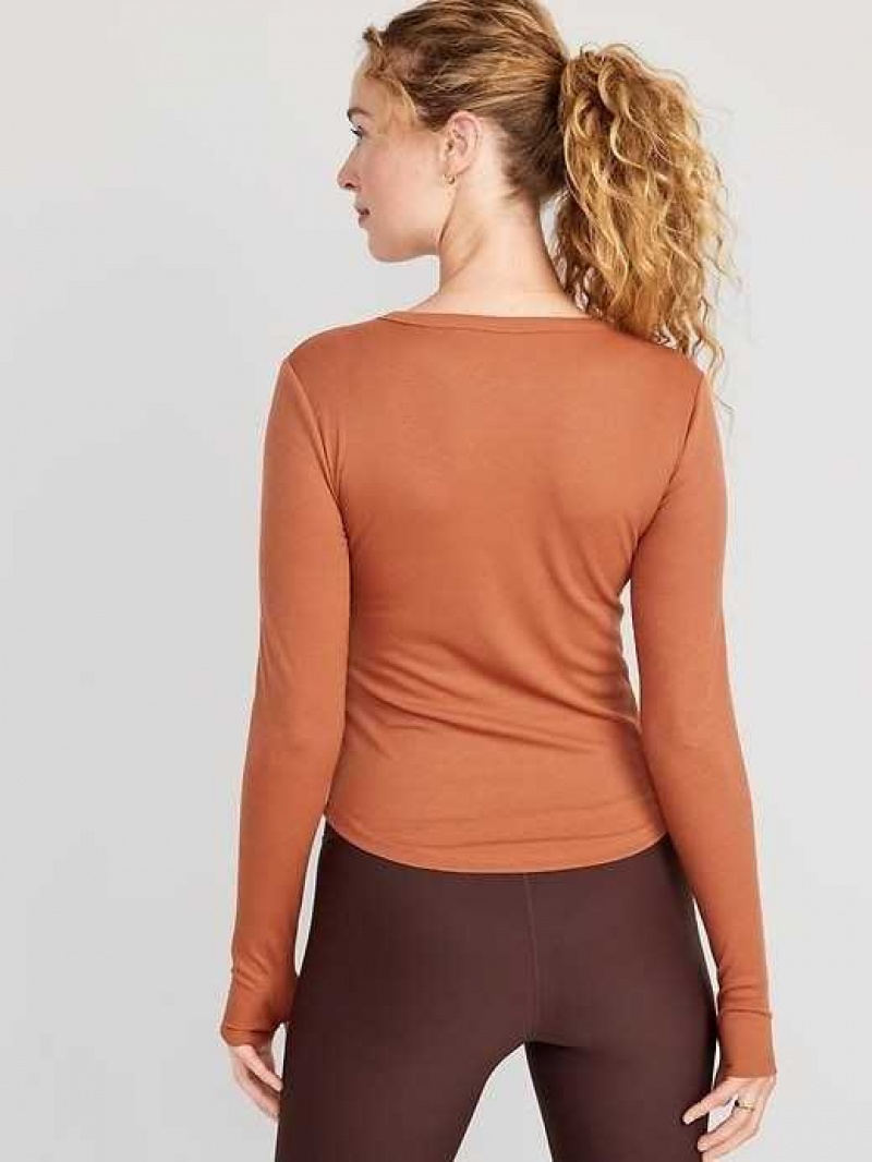 Old Navy UltraLite Fitted Rib-Knit Top tumeric Root | LHR920853