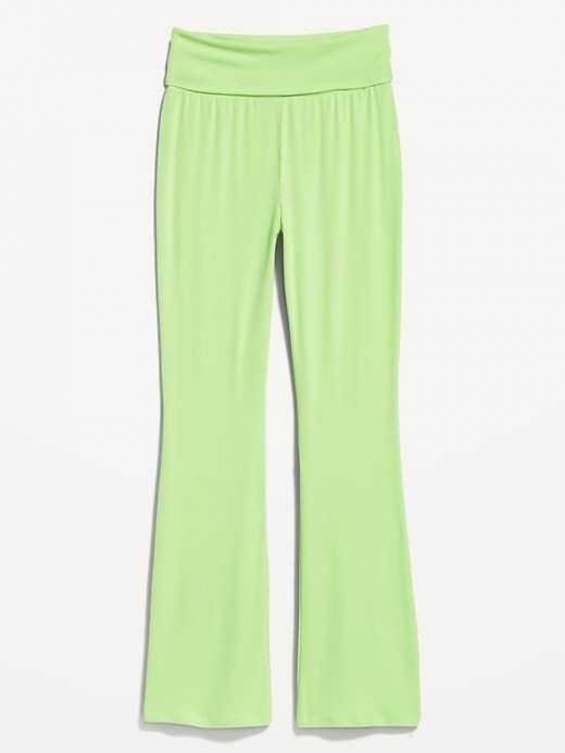 Old Navy UltraLite Foldover-Waist Flare Lounge Pants Soft Limon | FYV569271