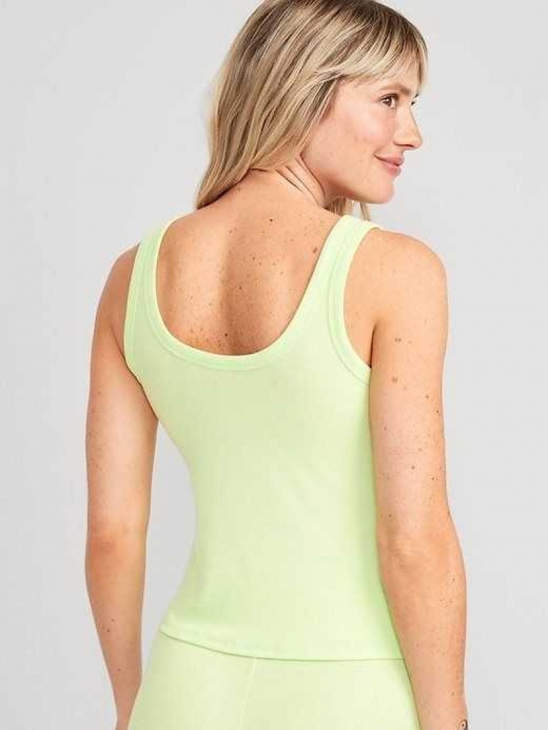 Old Navy UltraLite Rib-Knit Henley Lounge Tank Top Soft Limon | YNE974536