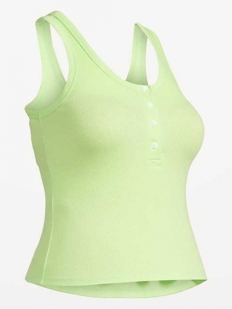 Old Navy UltraLite Rib-Knit Henley Lounge Tank Top Soft Limon | YNE974536