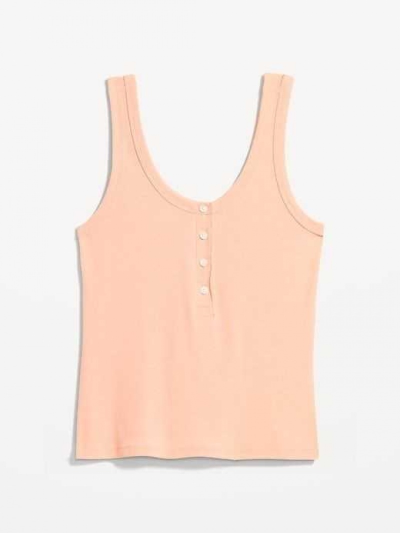 Old Navy UltraLite Rib-Knit Henley Lounge Tank Top Coral | IOT916472