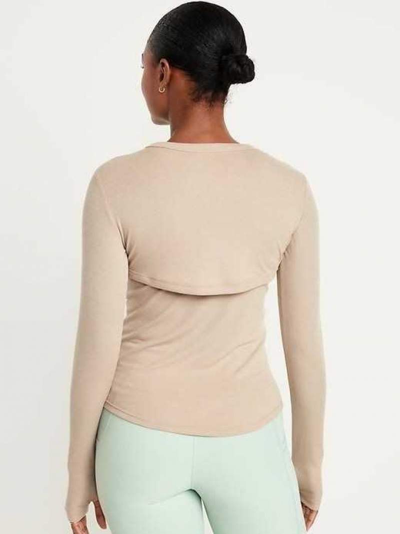 Old Navy UltraLite Rib-Knit Layering Shrug Top Beige | MZA826730