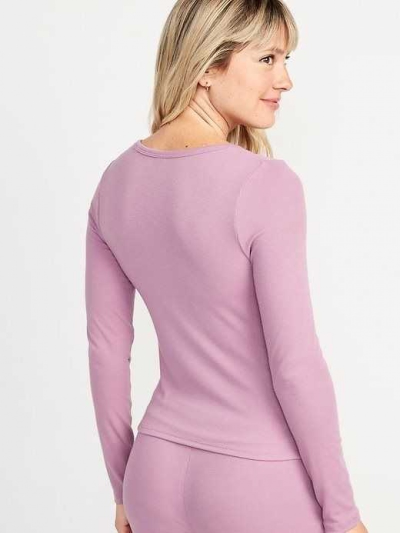 Old Navy UltraLite Rib-Knit Pajama Top Purple | MHL693185