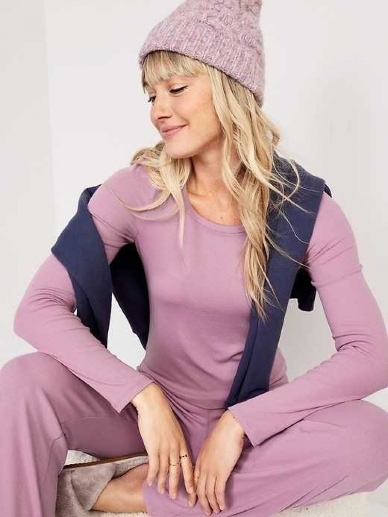 Old Navy UltraLite Rib-Knit Pajama Top Purple | MHL693185