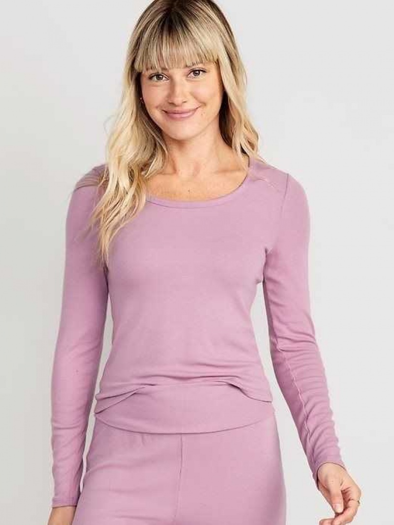 Old Navy UltraLite Rib-Knit Pajama Top Purple | MHL693185