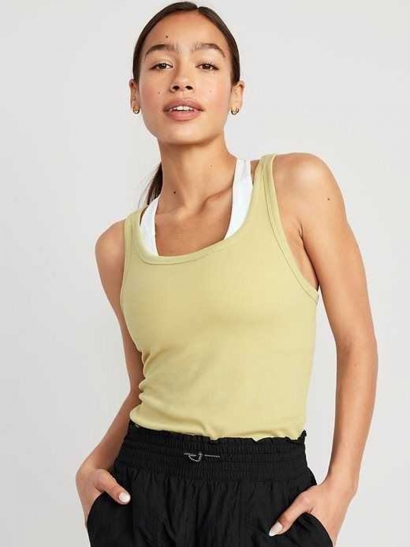 Old Navy UltraLite Rib-Knit Racerback Tank Top Washed Celadon | TWG562034