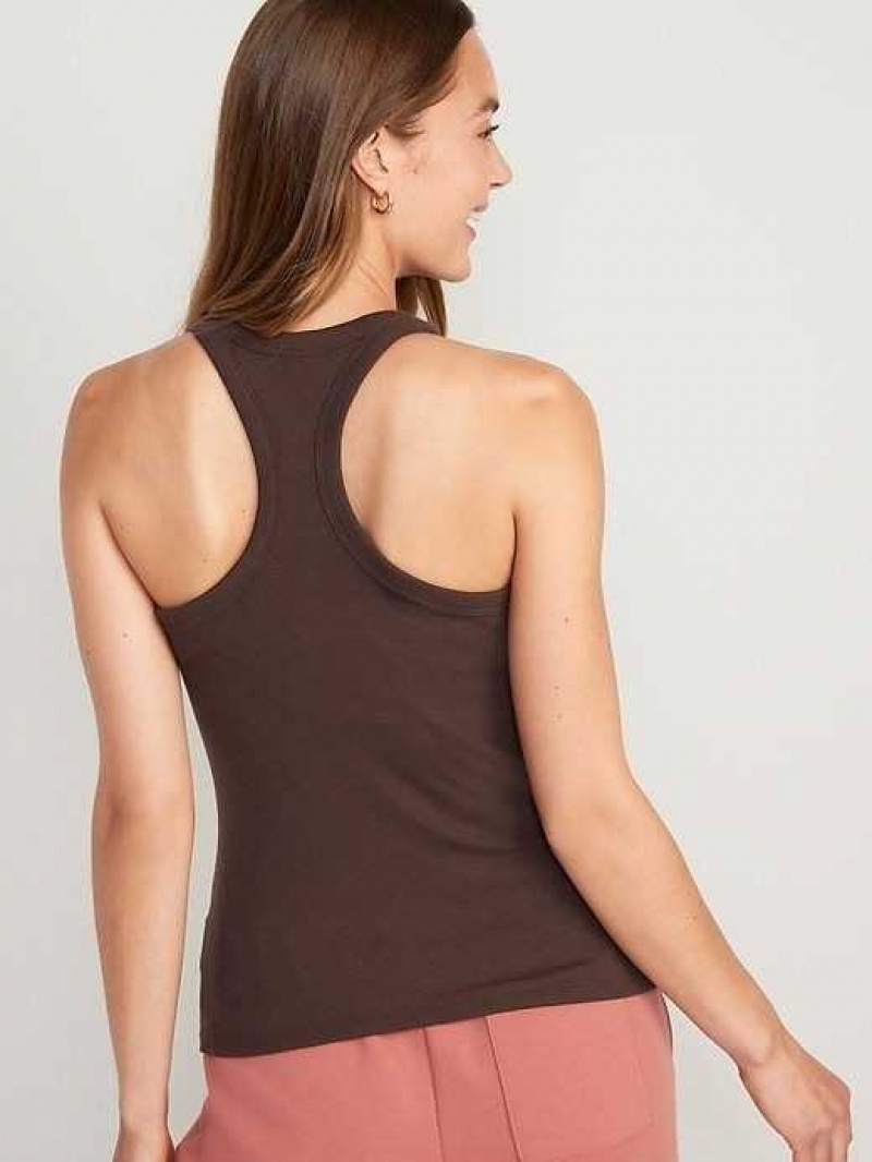 Old Navy UltraLite Rib-Knit Racerback Tank Top French Roast | NWV395078