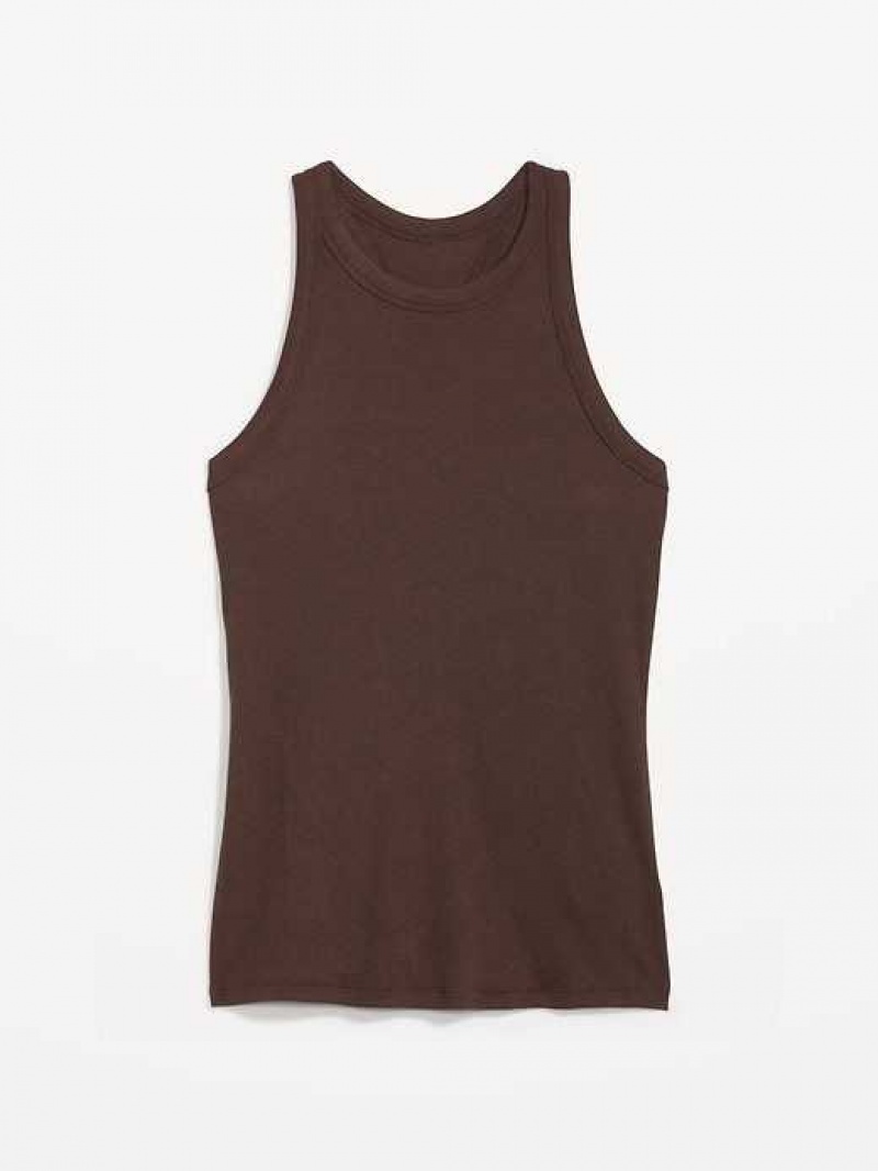 Old Navy UltraLite Rib-Knit Racerback Tank Top French Roast | NWV395078