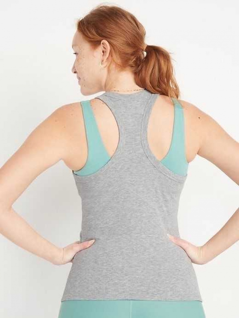 Old Navy UltraLite Rib-Knit Racerback Tank Top Grey | LIK087469