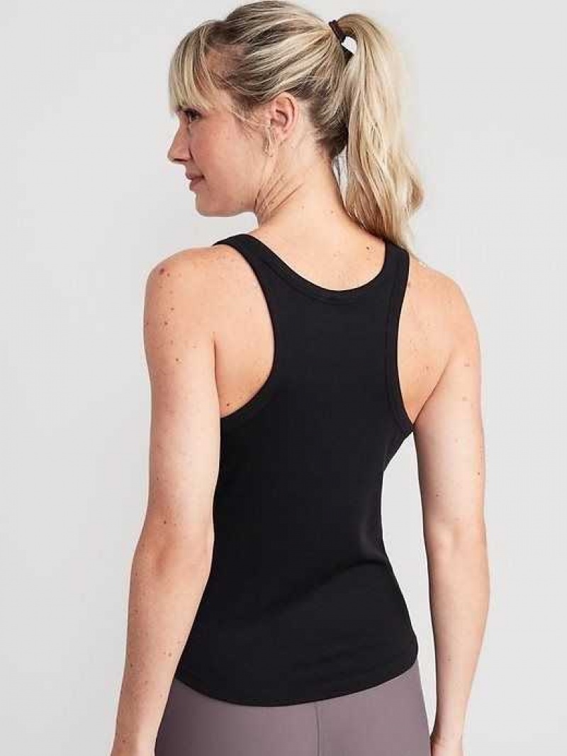 Old Navy UltraLite Rib-Knit Racerback Tank Top Black | YOF427590