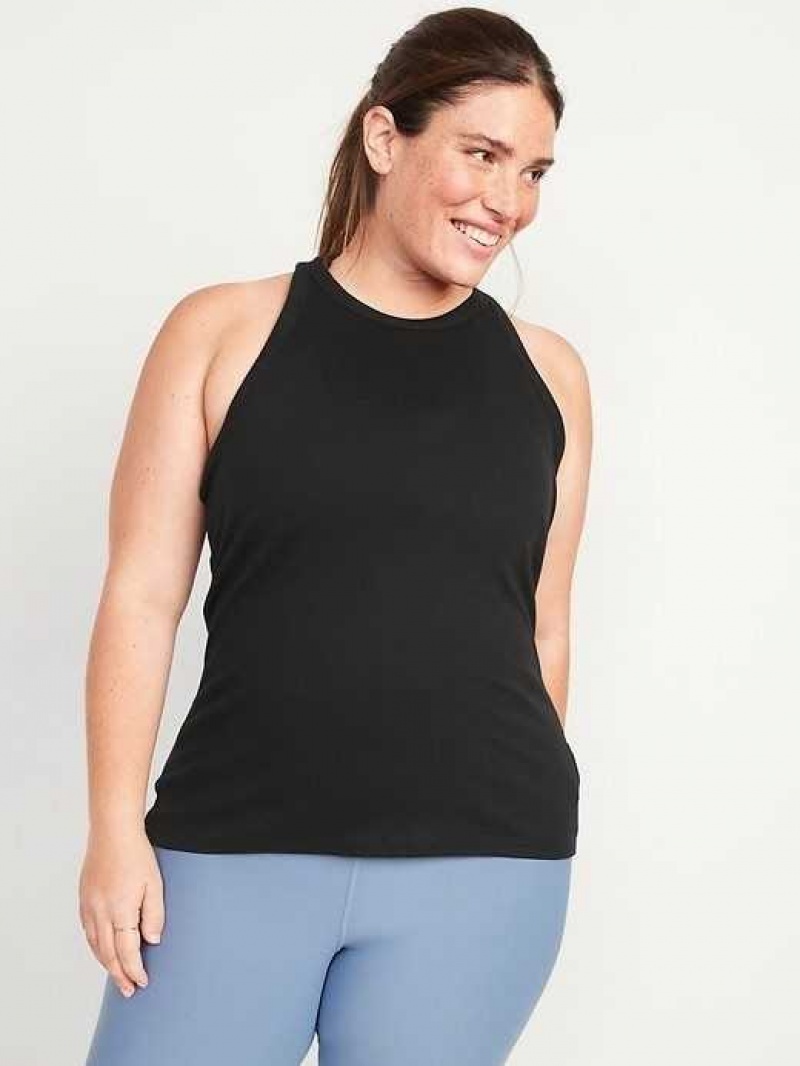 Old Navy UltraLite Rib-Knit Racerback Tank Top 2-Pack Black | DFG594016