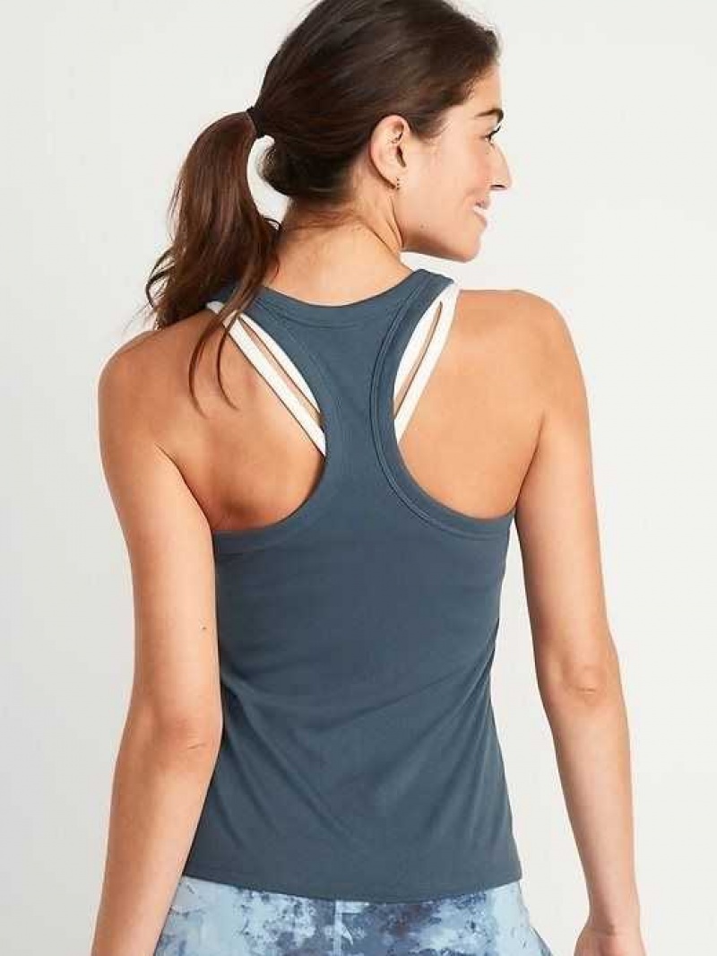 Old Navy UltraLite Rib-Knit Racerback Tank Top Ocean Shale | CKH853140