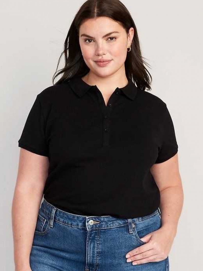 Old Navy Uniform Pique Polo Black | QMJ543617