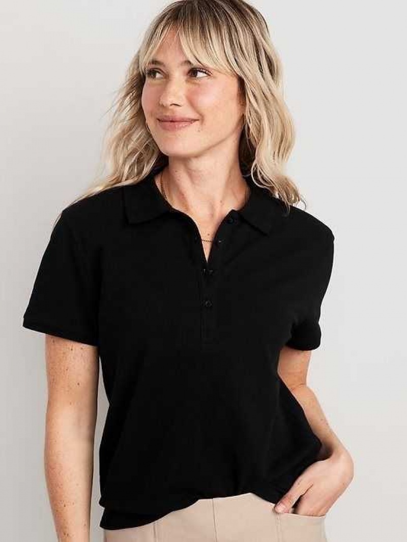 Old Navy Uniform Pique Polo Black | QMJ543617