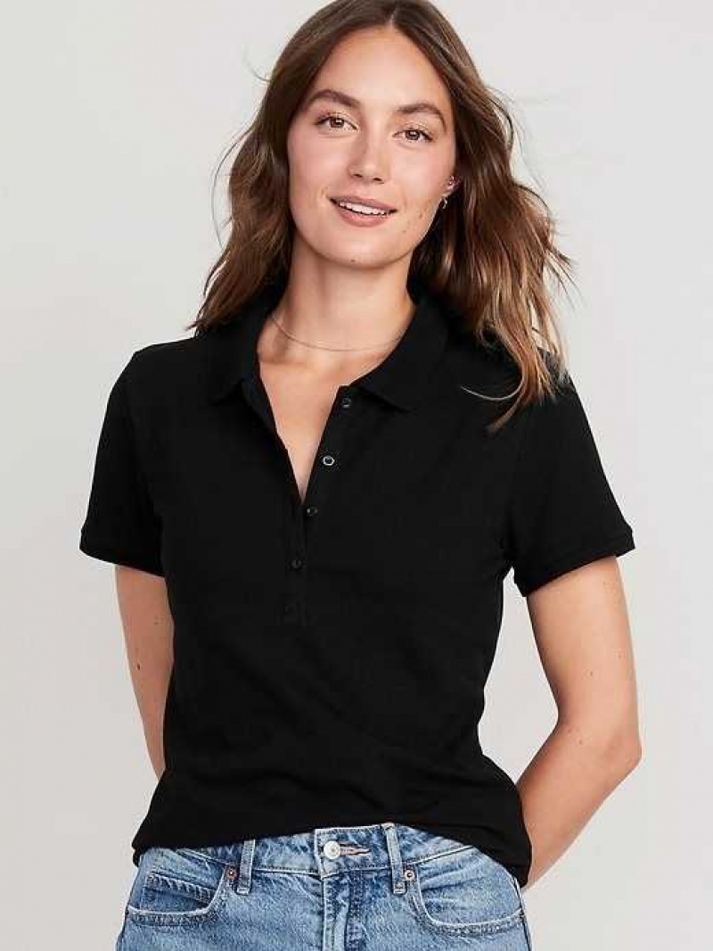 Old Navy Uniform Pique Polo Shirt Black | NZT413075