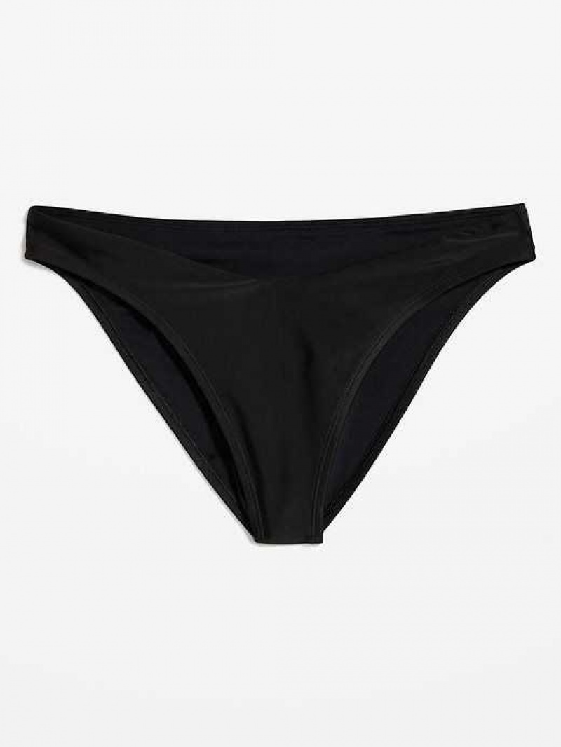 Old Navy V-Front French-Cut Bikini Swim Bottoms Black | KMV741036