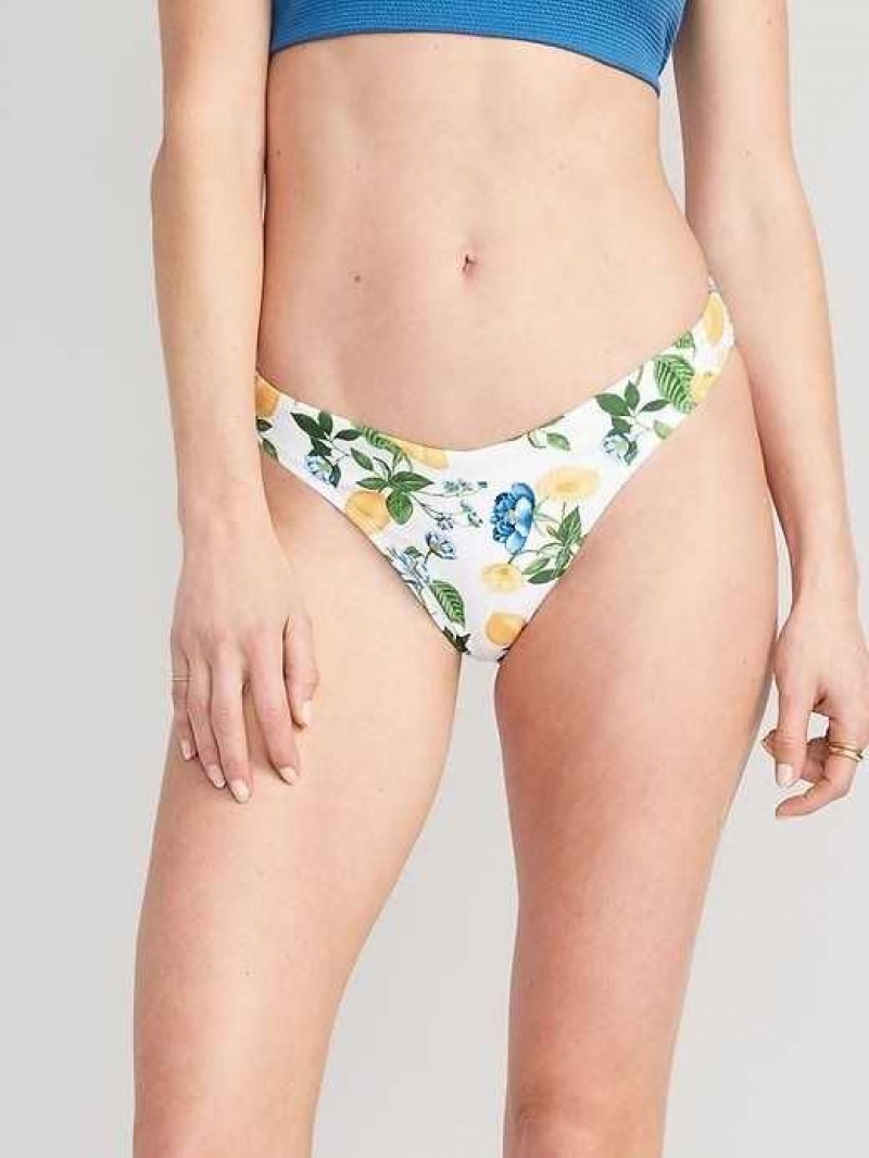 Old Navy V-Front French-Cut Bikini Swim Bottoms Lemons | FRO370459