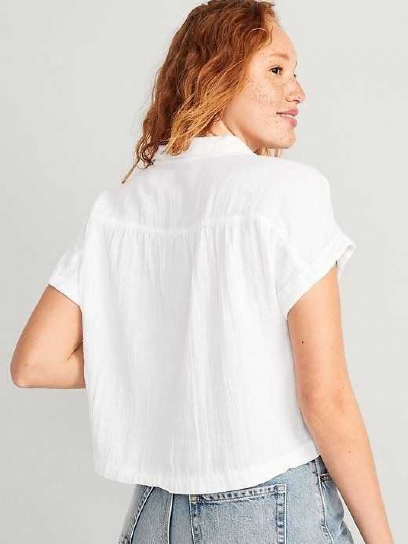 Old Navy V-Neck Dolman-Sleeve Blouse White | RMA320546