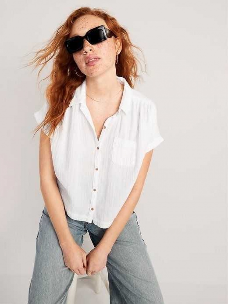 Old Navy V-Neck Dolman-Sleeve Blouse White | RMA320546