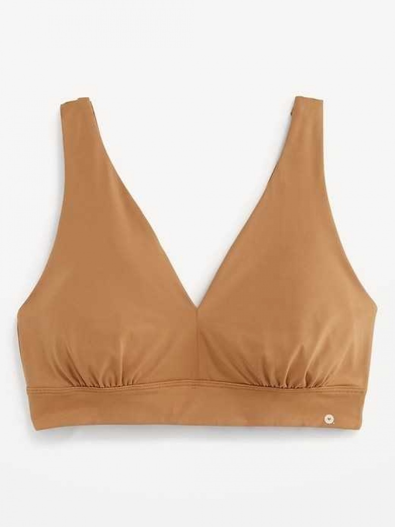 Old Navy V-Neck No-Show Bralette Top Beige | MAO145286