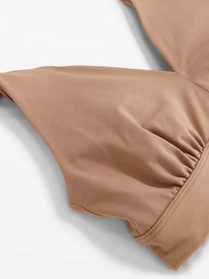 Old Navy V-Neck No-Show Bralette Top Cocoa Fawn | IYR281756