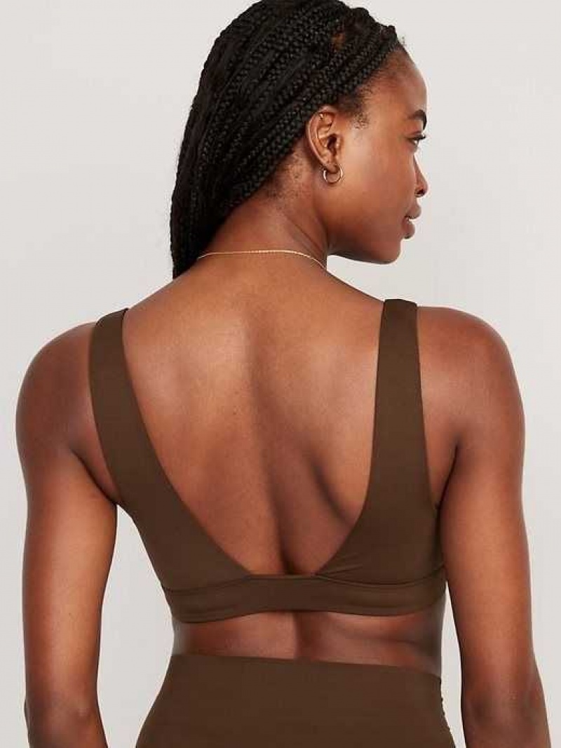 Old Navy V-Neck No-Show Bralette Top Dark Walnut | ZBK435710