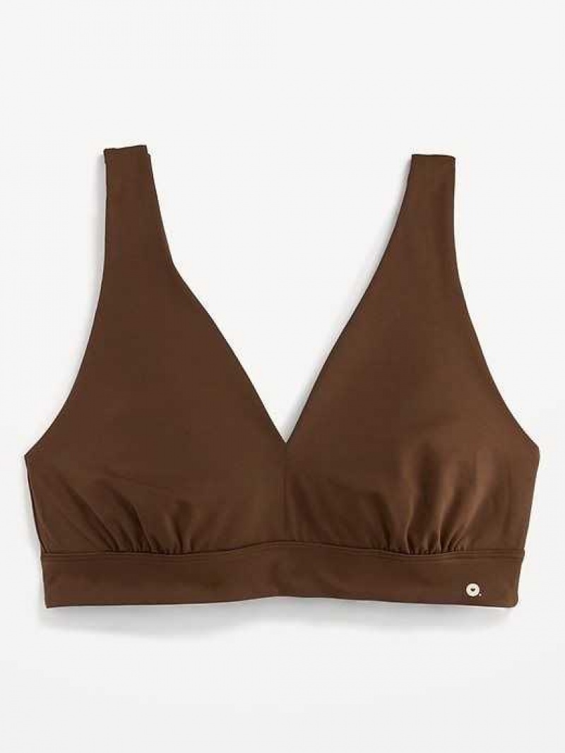 Old Navy V-Neck No-Show Bralette Top Dark Walnut | ZBK435710