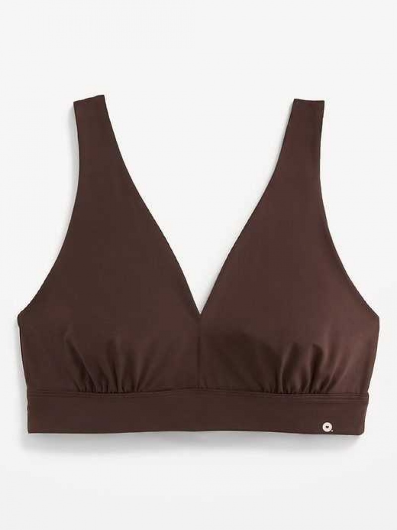 Old Navy V-Neck No-Show Bralette Top French Roast | MCE439860