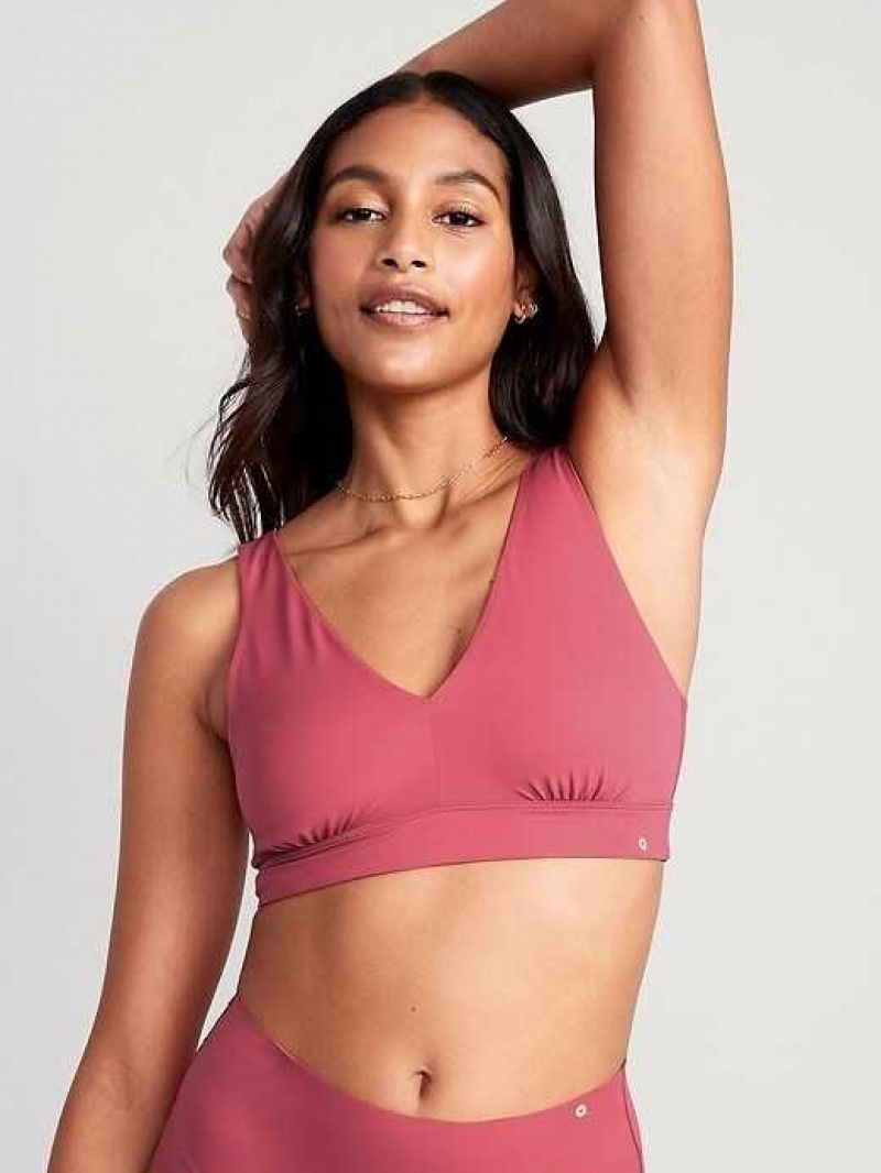 Old Navy V-Neck No-Show Bralette Top Lotus Blossom | KIP261983