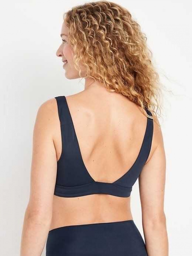 Old Navy V-Neck No-Show Bralette Top Navy | LTC095264