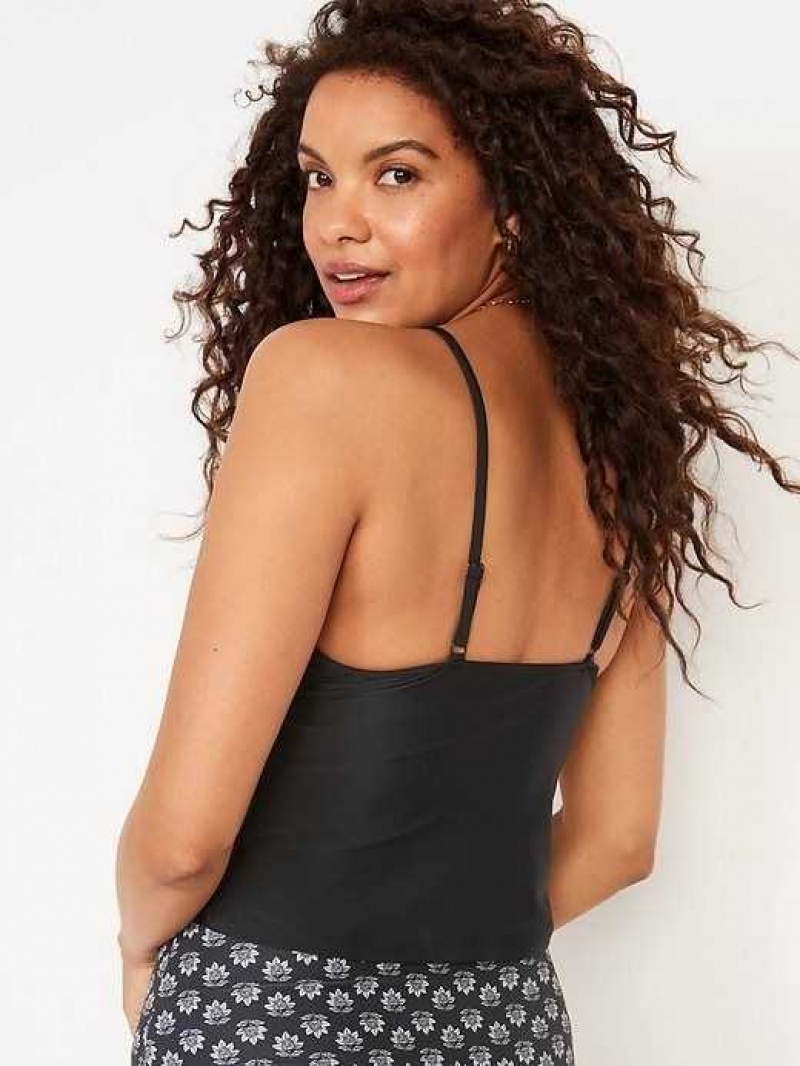 Old Navy V-Neck Ruffle-Trimmed Tankini Swim Top Ebony | AJX140568