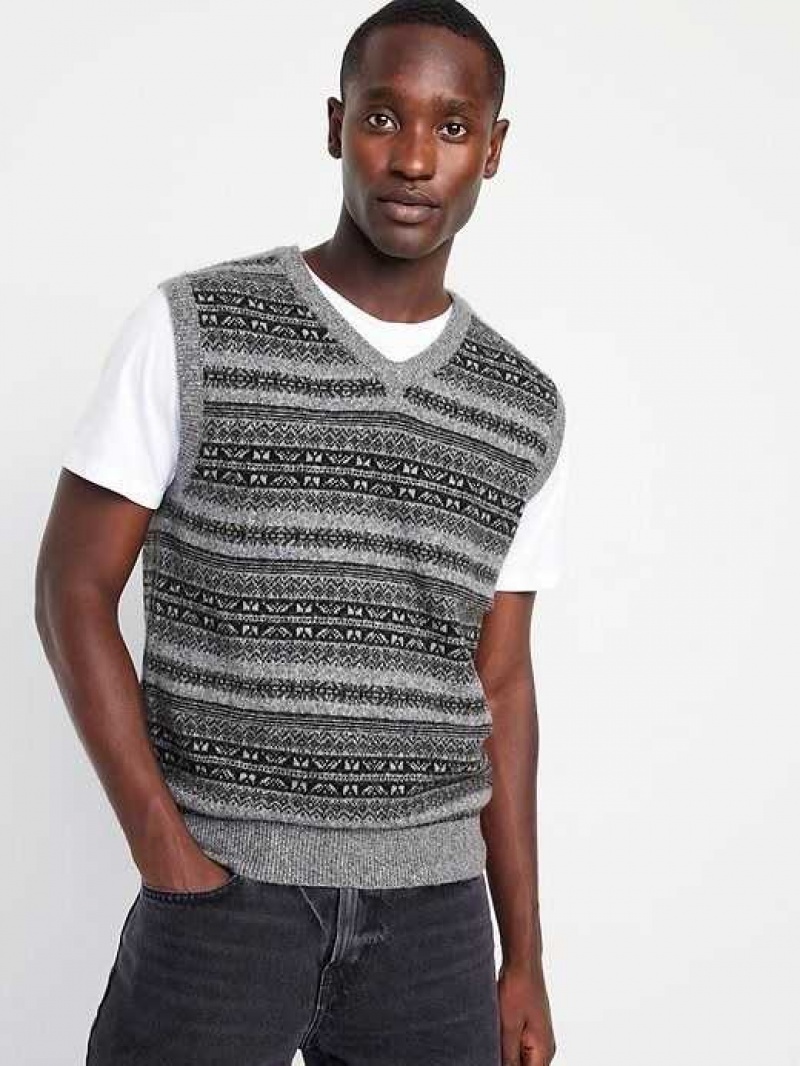 Old Navy V-Neck Sweater Vest Grey | CIN240958