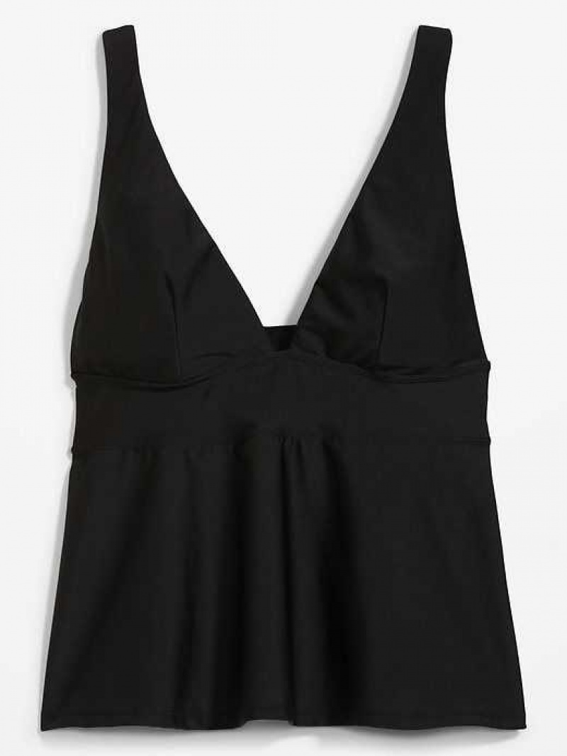 Old Navy V-Neck Swing Tankini Swim Top Black | QHN305726