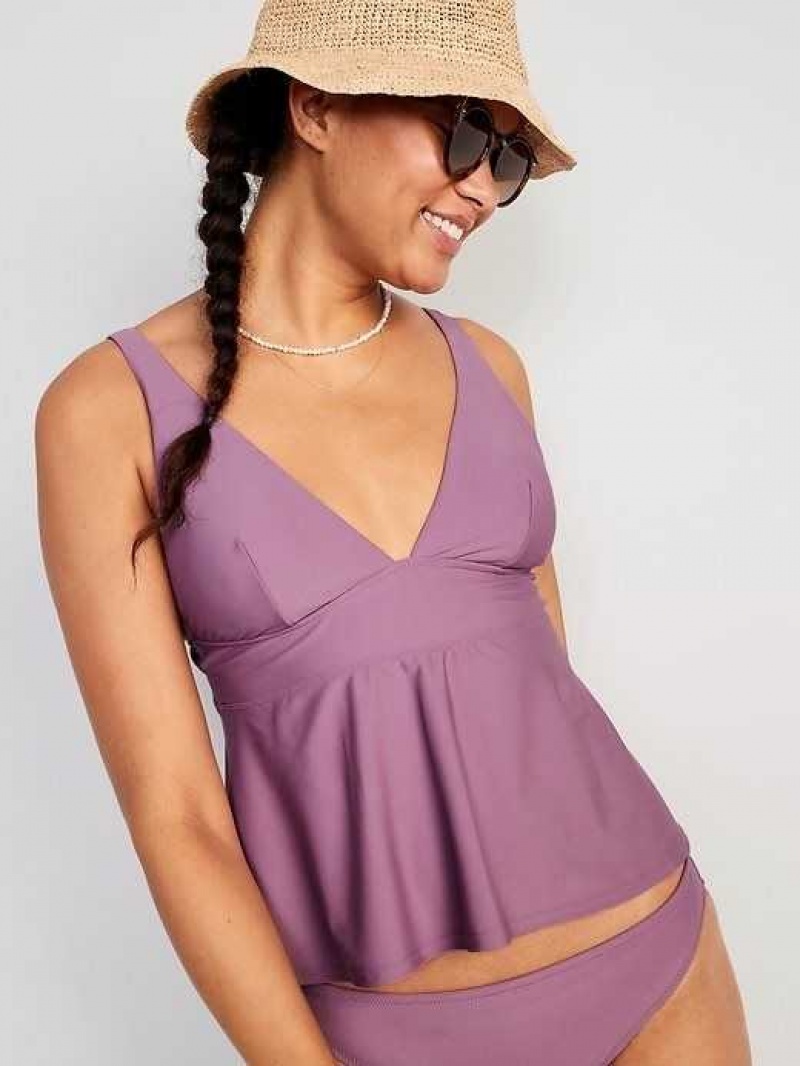 Old Navy V-Neck Swing Tankini Swim Top Damask | QBY926513