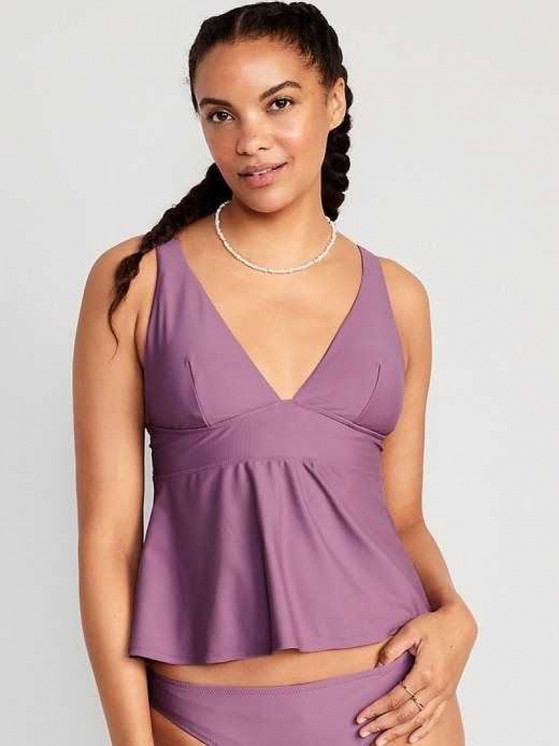 Old Navy V-Neck Swing Tankini Swim Top Damask | QBY926513