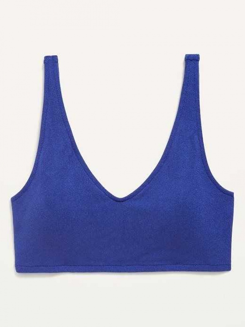 Old Navy V-Neck Terry Swim Top Blue | XHY391468