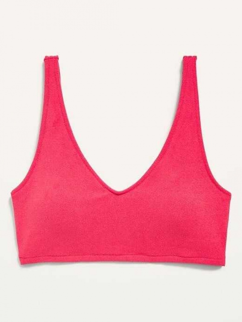 Old Navy V-Neck Terry Swim Top Dark Red | YOZ903754