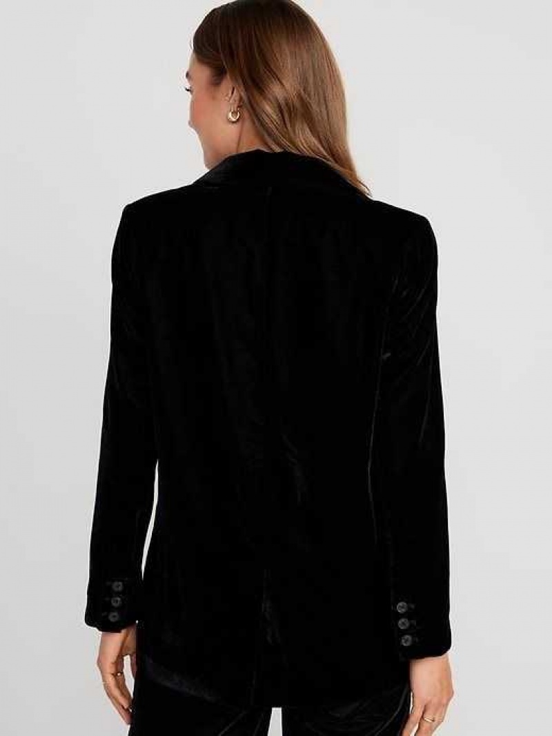 Old Navy Velvet Blazer Black | MUS490318