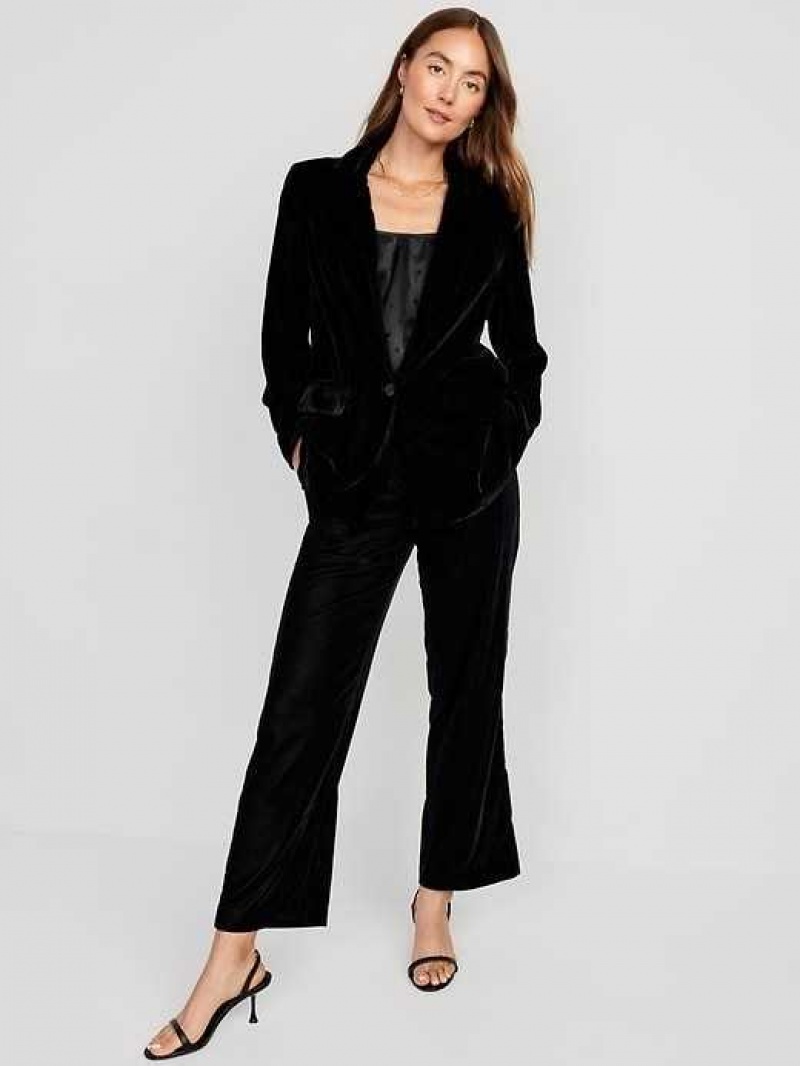 Old Navy Velvet Blazer Black | MUS490318