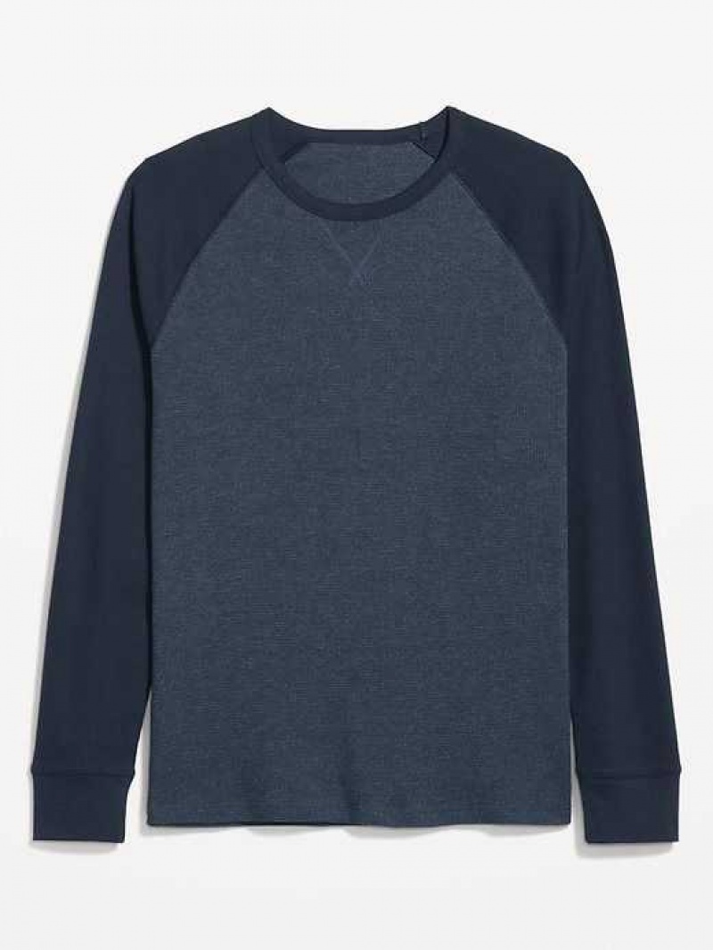 Old Navy Waffle-Knit Built-In Flex Raglan T-Shirt Navy | BWY049168