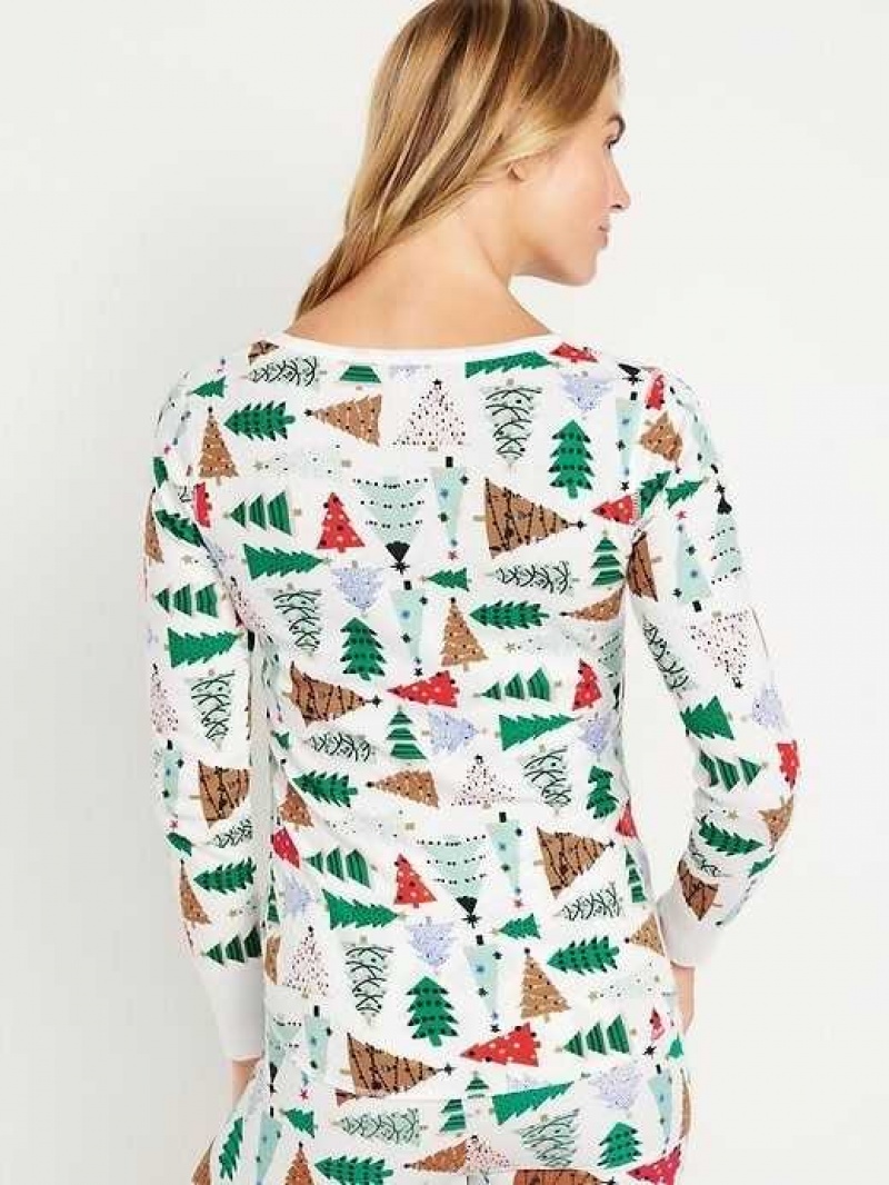 Old Navy Waffle-Knit Pajama Top O Christmas Tree | XNI847950