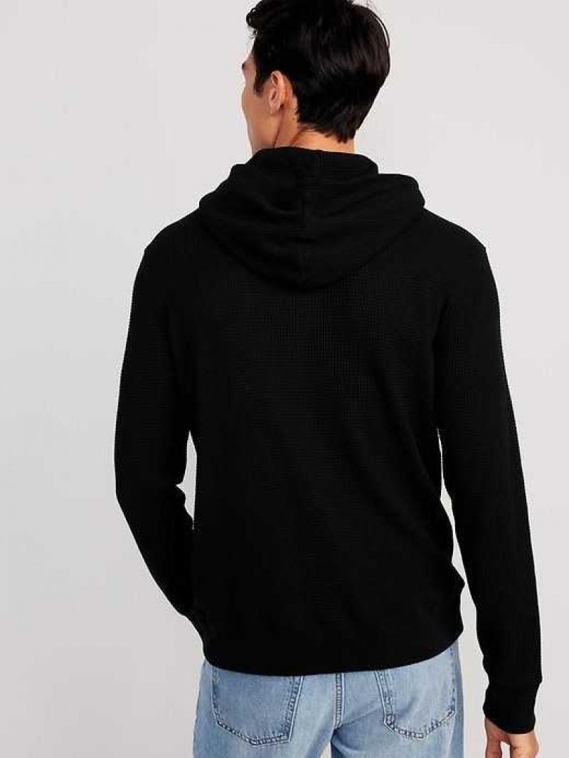 Old Navy Waffle-Knit Pullover Hoodie Blackjack | PNM730659