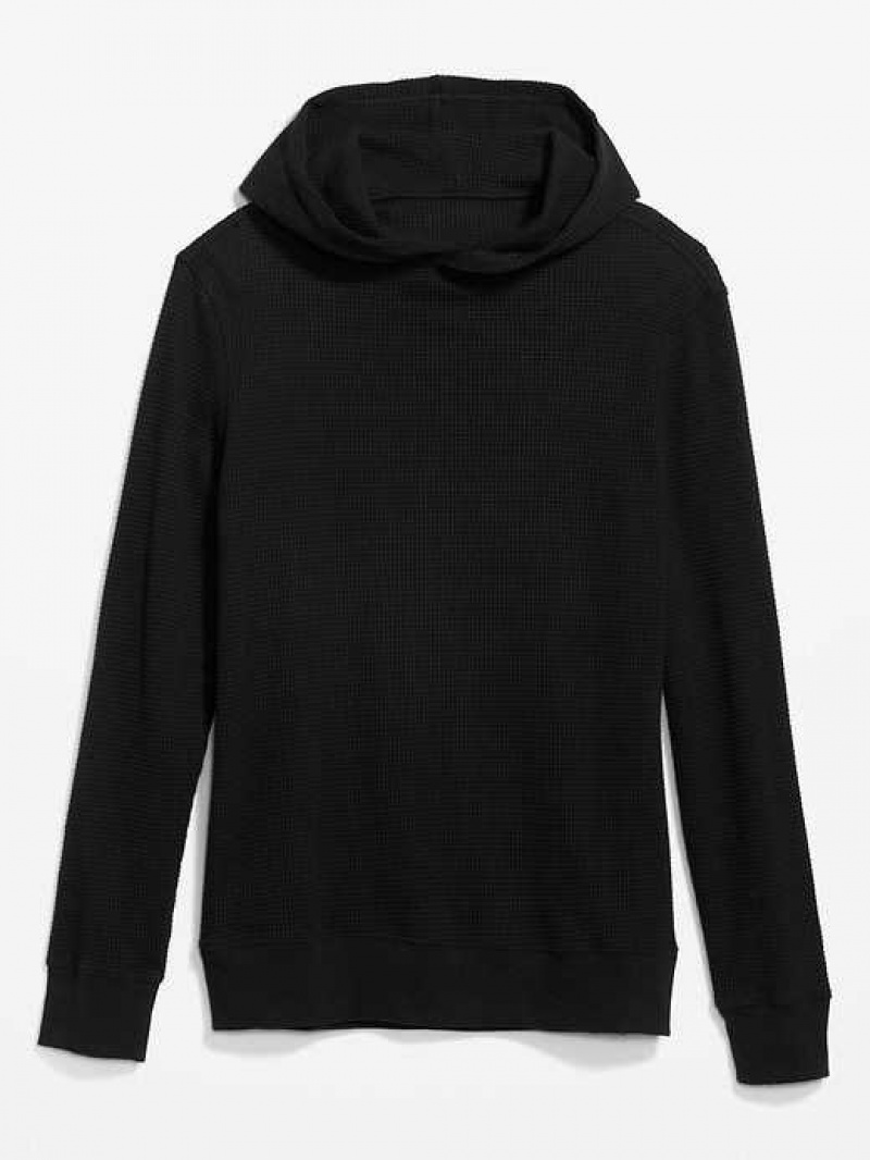 Old Navy Waffle-Knit Pullover Hoodie Blackjack | PNM730659