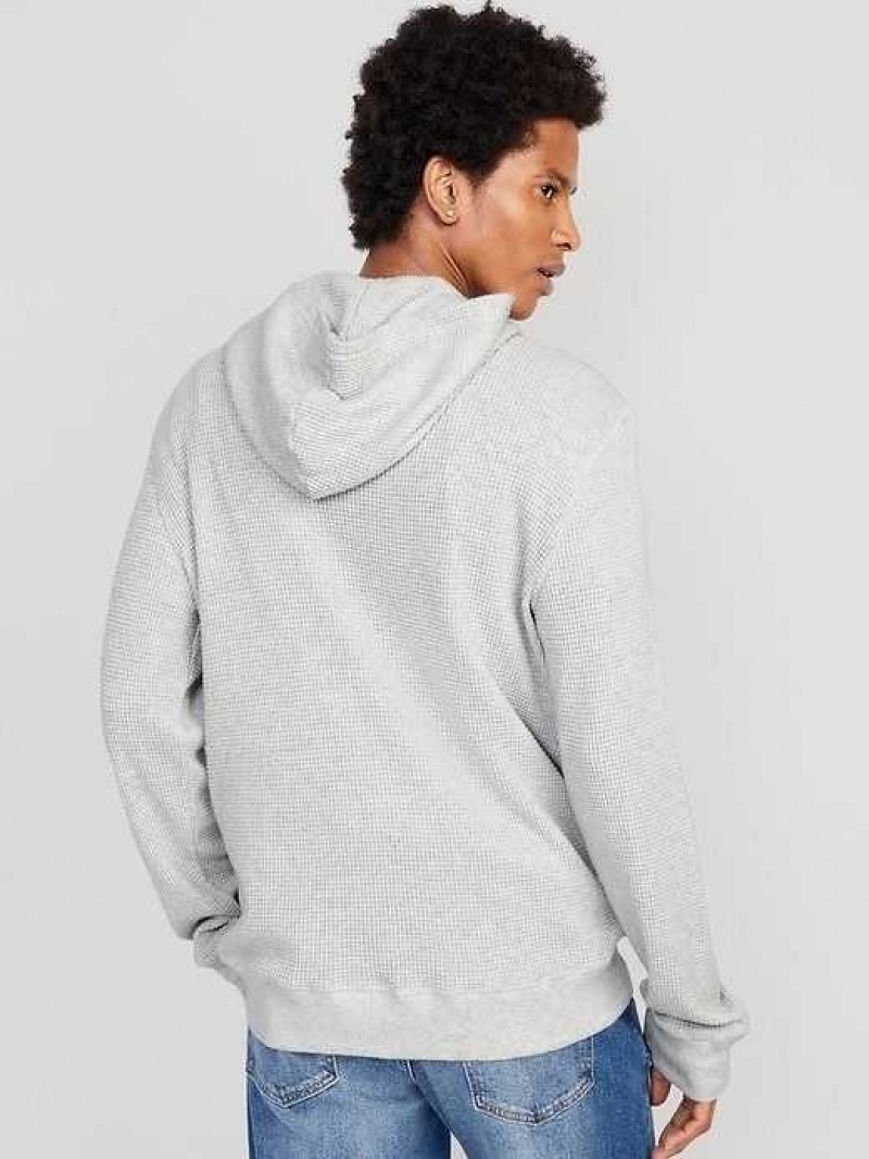 Old Navy Waffle-Knit Pullover Hoodie Light Grey | ALW201639