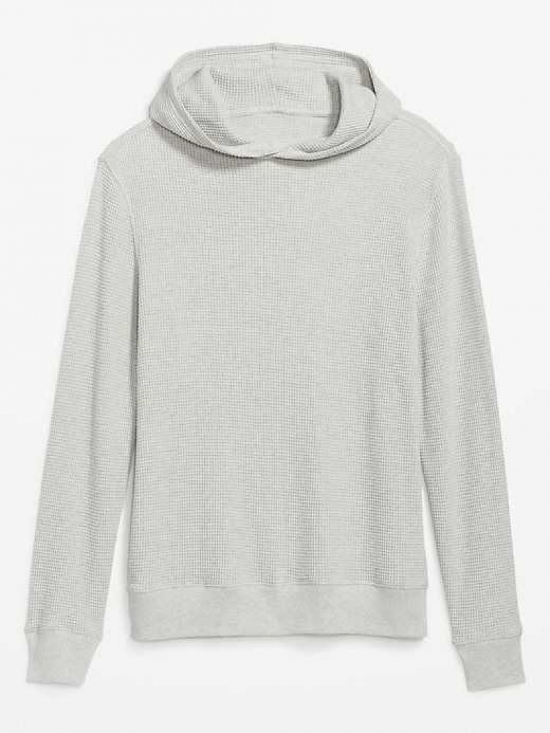 Old Navy Waffle-Knit Pullover Hoodie Light Grey | ALW201639