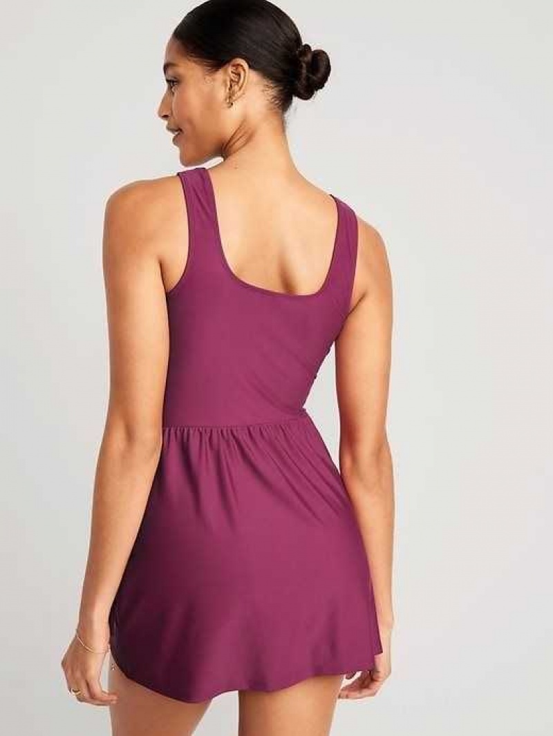 Old Navy Wrap-Front Swimsuit Dress Purple | WIJ820495